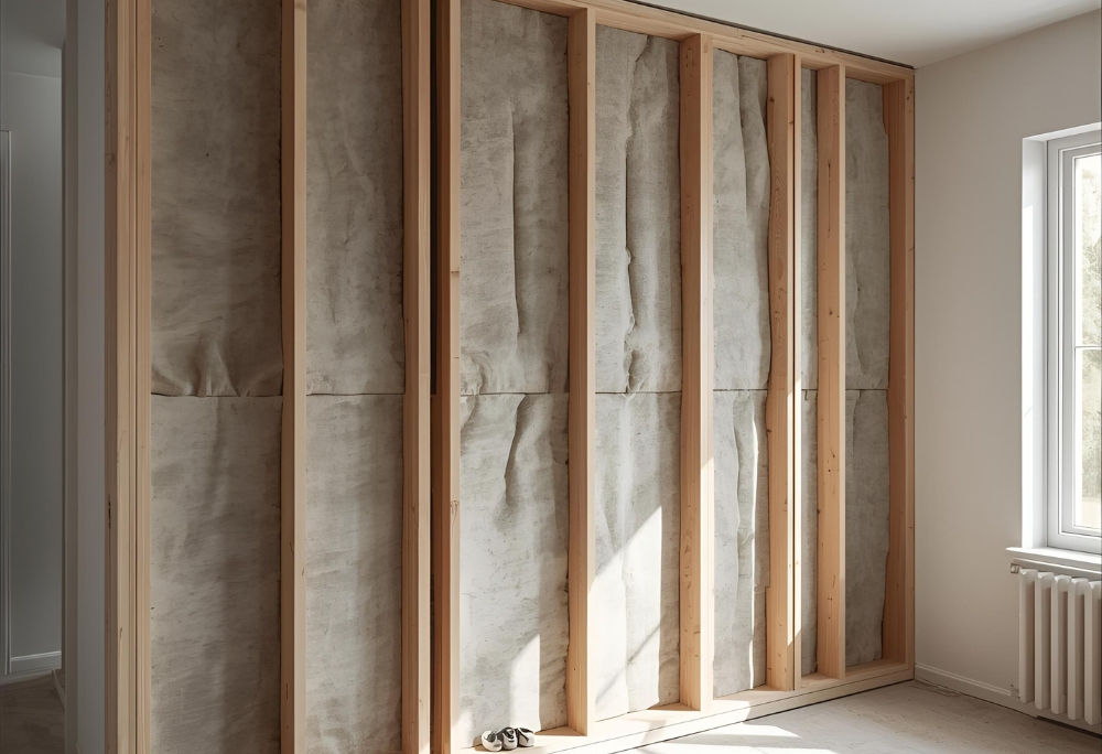 Modern home wall section with acoustic insulation for noise reduction | REAL Arch